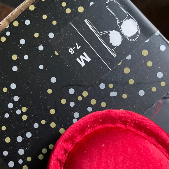 INC International Concepts Vibrant Red Feathered Slippers - Picture 4 of 5